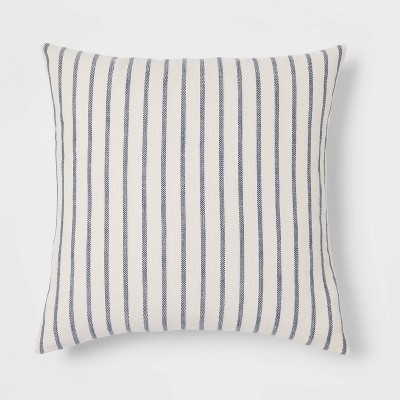 Oversized Cotton Striped Square Throw Pillow Blue/Cream - Threshold™