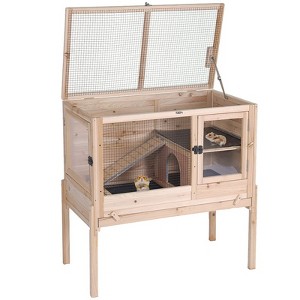 Aivituvin Wooden Hamster Cage| Anti-Chew Design|Easy-Clean PVC Layer-AIR53-DG/WZ/OC - 1 of 4