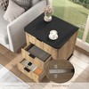 TiramisuBest Natural Elegance - Solid Wood Texture Three-Drawer Side Cabinet - Black MDF Design - 4 of 4