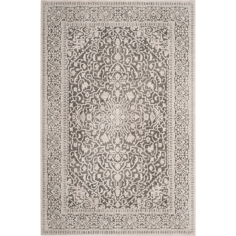 5'1inx7'6in Mariam Floral Loomed Area Rug Dark Gray - Safavieh