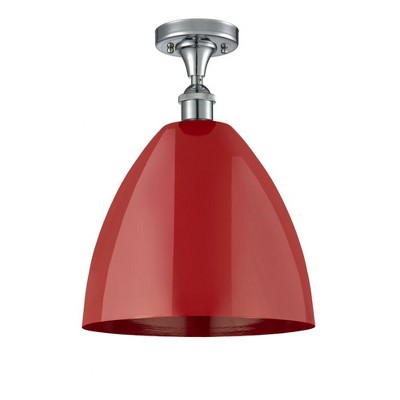 Plymouth Dome - 1 Light Semi-Flush Mount In Industrial Style-14.75 Inches Tall and 12 Inches Wide