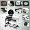 Winado Kettle Charcoal Table Cart Grill With Shelves - 2 of 4