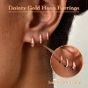 Small Sterling Silver Huggie Hoop Earrings Set for Women, 14K Gold Plated Hoops Stacks for Multiple Piercings - 2 of 4