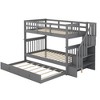 Twin Over Twin Bunk Bed with Twin Size Trundle for Bedroom - 3 of 4