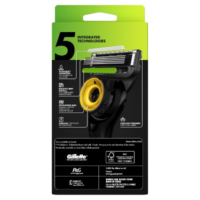 GilletteLabs + NFL Special Edition Pittsburgh Steelers Men's Razor with 4 Razor Blade Refills and Magnetic Stand