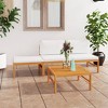 vidaXL Garden Lounge Set Cream Solid Teak wood Standard Tough - 2 of 4
