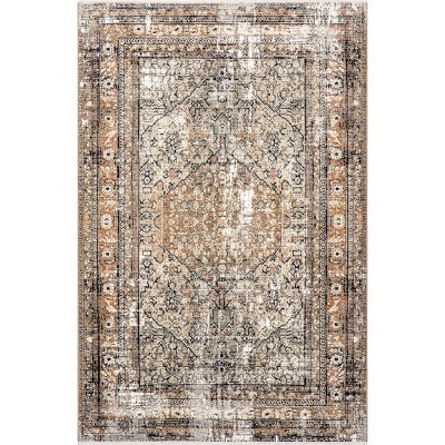 Nuloom Charvi Distressed Medallion Fringe Indoor Area Rug