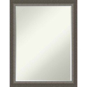 Amanti Art Domus Dark Silver Petite Bevel Wood Bathroom Wall Mirror 27 x 21 in. - 1 of 4