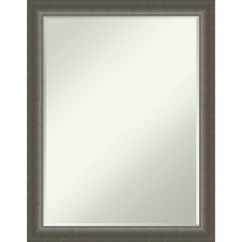 Amanti Art Domus Dark Silver Petite Bevel Wood Bathroom Wall Mirror 27 x 21 in. - image 1 of 4