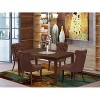 5-Piece Mahogany Finish Solid Wood Top-Rectangular Upholstered Dining Room Set-Seats 4 - 2 of 4