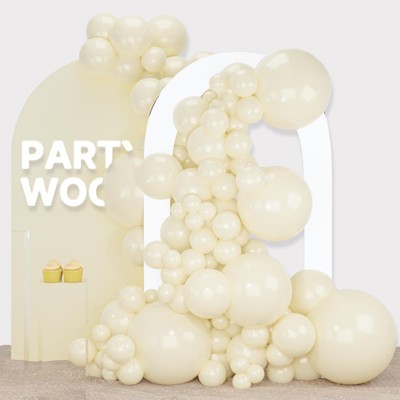 PartyWoo Balloons Beige Cream Ivory 18 12 10 5 Inch 140 pcs
