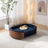 Elevated Dog Bed Pet Sofa with Solid Wood Legs and Bent Wood Back, Velvet Dog Bed with Removable Washable Cushion Cover - Cuddlewood - 2 of 4