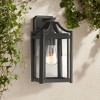Franklin Iron Works Rockford Rustic Farmhouse Outdoor Wall Light Fixture Black 12 1/2" Clear Beveled Glass for Post Exterior Barn Deck House Porch - 2 of 4