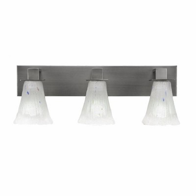 Toltec Lighting Apollo 3 - Light Vanity in  Graphite with 5.5" Fluted Frosted Crystal Shade