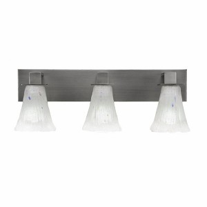 Toltec Lighting Apollo 3 - Light Vanity in  Graphite with 5.5" Fluted Frosted Crystal Shade - 1 of 1