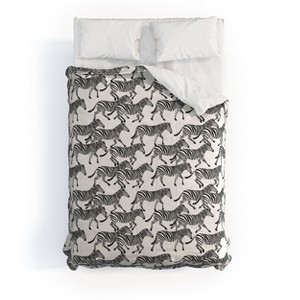 Deny Designs Kids' Little Arrow Design Co Zebras Comforter Bedding Set - 1 of 3