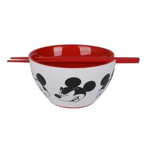 Mickey Mouse On-The-Go Ceramic Ramen Bowl With Chopsticks - 1 of 4