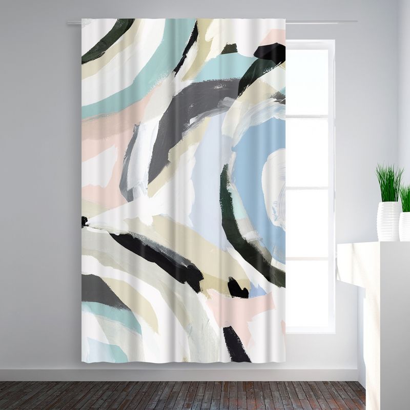 Americanflat Blue Galore Ii by PI Creative Art Blackout Rod Pocket Single Curtain Panel 50x84, 1 of 4