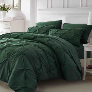 BAGOKIE 7 Pieces Pintuck Solid Bed-in-a-Bag Comforter Set - 1 of 4