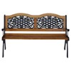 Outsunny 50" Outdoor Garden Bench, Park Style Patio Bench with a 2 Person Loveseat Design, Wood & Metal with Antique-like Flourishes, Teak - 4 of 4
