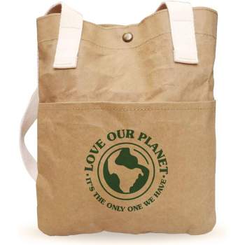 EARTHGRADE Reusable Grocery Lunch Bag  Sustainable & Eco Friendly Washable Paper Totes with Cotton Canvas Handles & Durable Seams