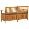 vidaXL Bench Black Solid Acacia wood Large Storage Bench Rectangular - 4 of 4