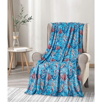 Extra Plush and Comfy Microplush Throw Blanket (50" x 60") Mermaid Paradise