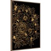 Amanti Art 23"x33" Rose bouquet in gold and black by Rosana Laiz Blursbyai Framed Canvas Wall Art Print: Modern Botanical Lithograph - 2 of 4