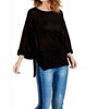 Women's High Low 3/4 Sleeve Waffle Knit Top - umgee - 2 of 3