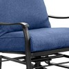 Royal Hampton Swivel Glider Armchair Set of 2, Navy Blue Cushion, Black Metal - 2 of 4