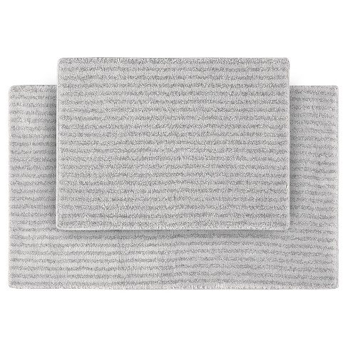 2pc Sheridan Plush Washable Nylon Bath Rug Set Platinum Gray - Garland ...