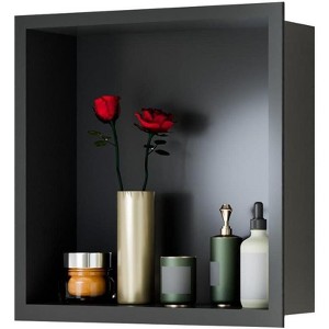 Stainless Steel Shower Niche with Recessed Rectangle Design, No-Tile Installation Required, Wall-Mounted Storage for Bathroom - 1 of 4