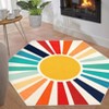 Washable Modern Colorful Rug Non Slip Low Pile Rug Soft Sun Accent Throw Floor Cover Foldable Indoor Carpet for Living Room Bedroom Playroom - 3 of 4