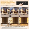 PAKASEPT Corner Vanity with Desk Mirror & Lights, Fluted Makeup Vanity Desk with Glass Top, Charging Station, torage Cabinets & Drawers - 3 of 4