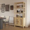 Karl Home Tan Rattan Display Cabinet with 4-layer 2-door 70.86in.H - 3 of 4