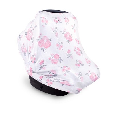 Hudson Baby Infant Girl Multi-use Car Seat Canopy, Pink Floral, One Size