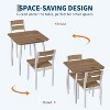 Coucheta 29" Square Dining Table Set for 2 - Space-Saving Kitchen Set with 2 Upholstered Chairs, Black Metal Frame & Wood Grain Tabletop - 3 of 4