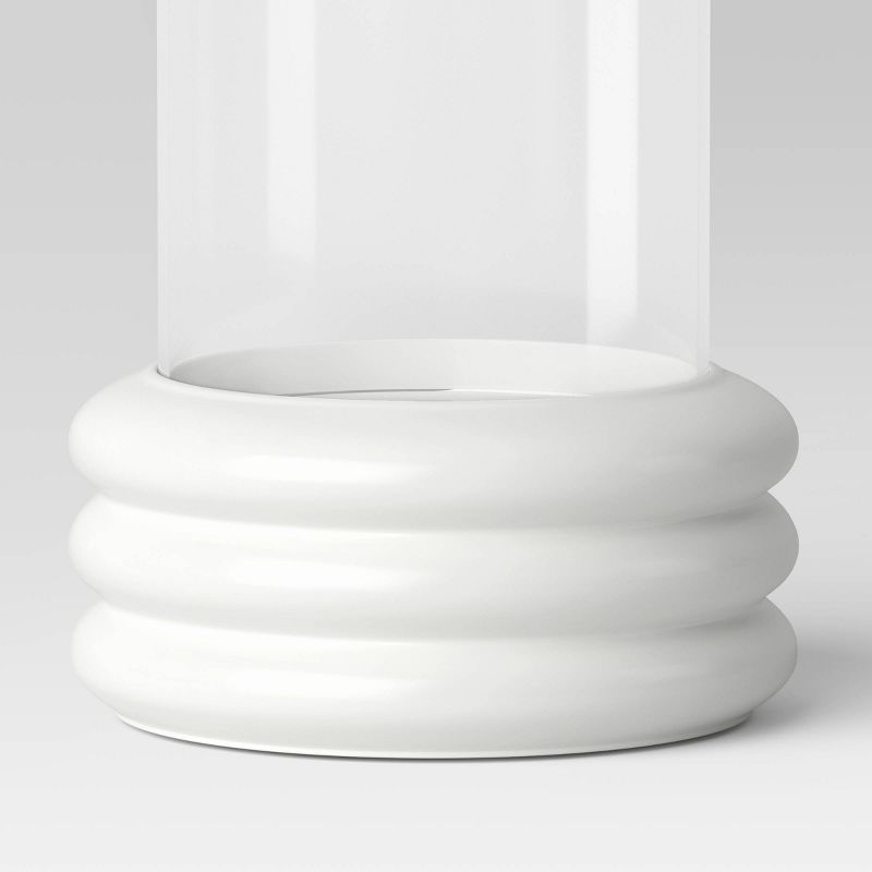 Pillar Concrete/Glass Lantern Candle Holder White - Threshold™, 5 of 7