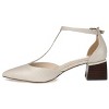 Journee Signature Womens Genuine Leather Cameela Buckle Low Stacked Heel Almond Toe Pumps - 2 of 4