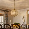 LLHZSY 1-Light 12 3/5" Brass Crystal Globe Chandelier Vintage French Pendant Lighting Fixture - 2 of 4