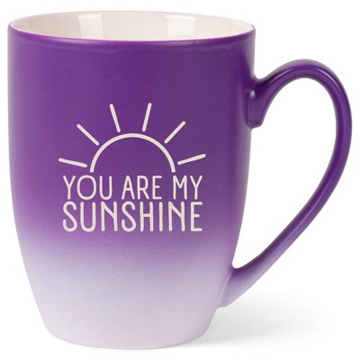 Elanze Designs You Are My Sunshine 12 Ounce Ceramic Laser-Etched Engraved Drinkware Mug, Purple and White Ombre