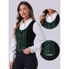 Allegra K Women's Vintage Plaid Button-Down Work Dressy Waistcoat Vests - 2 of 4