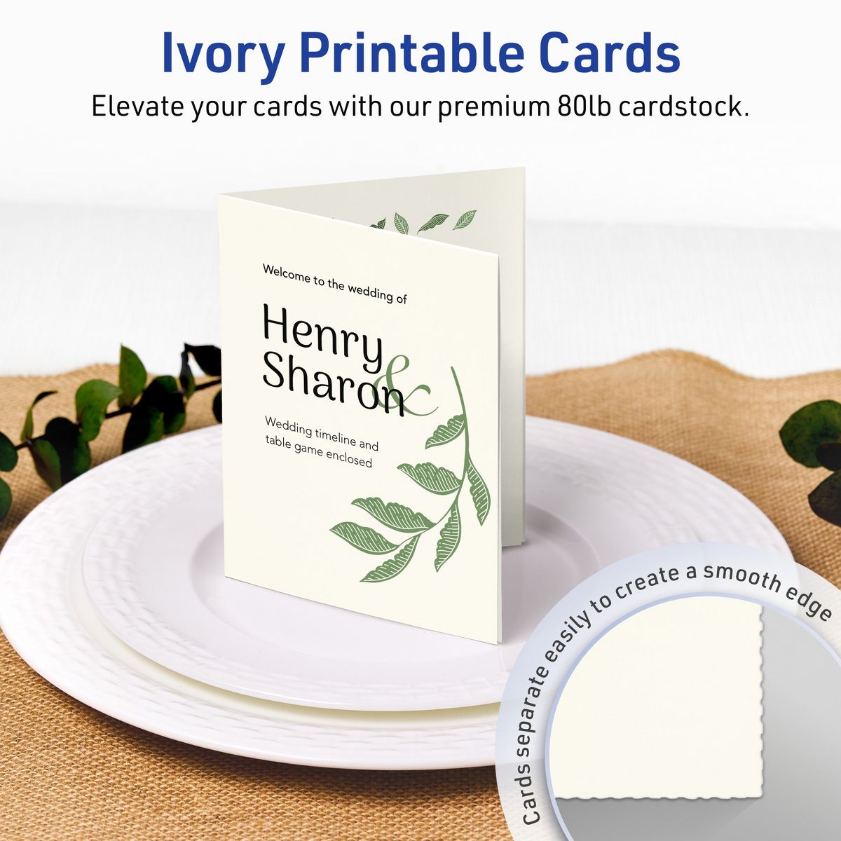 Avery Matte Ivory Greeting Cards, 4-1/4" x 5-1/2" Rectangle Quarter Fold - thumbnail 2
