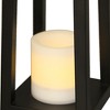 ALOADECOR 1 Light H16" Modern Matte Black Solar Lantern with Candle Shape Outdoor Light Decorative Portable Hanging LED Lights for Patio Camping - 4 of 4