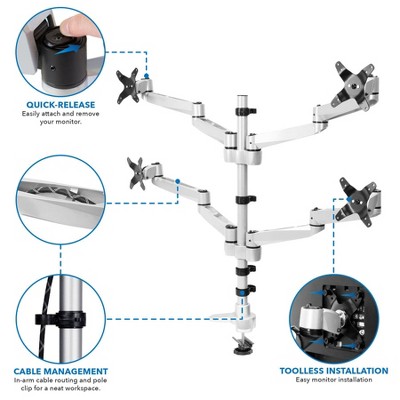 Mount-It! Quad Monitor Desk Mount MI-63151 - Thumbnail 5