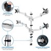 Mount-It! Quad Monitor Desk Mount | Full Motion Monitor Arms for Four Computer Displays | Premium Aluminum Mount With Quick Disconnect Technology - 3 of 4