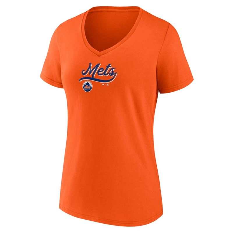 MLB New York Mets Women&#39;s V-Neck Core T-Shirt, 2 of 4