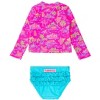 RuffleButts Baby/Toddler Girls UPF50+ Long Sleeve Zipper Rash Guard 2-Piece - 2 of 4