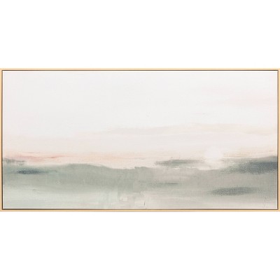 47" x 24" Haze Framed Wall Canvas - Threshold™: Modern Abstract Digital Art, Beige Frame