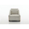 TOAOTBNBO Cozy Accent Reclining Chair for Reading,Seat Cushioned Single Sofa Chair for Lounge Room Chenille Fabric Oversized Barrel Armchairs, Beige - 2 of 4